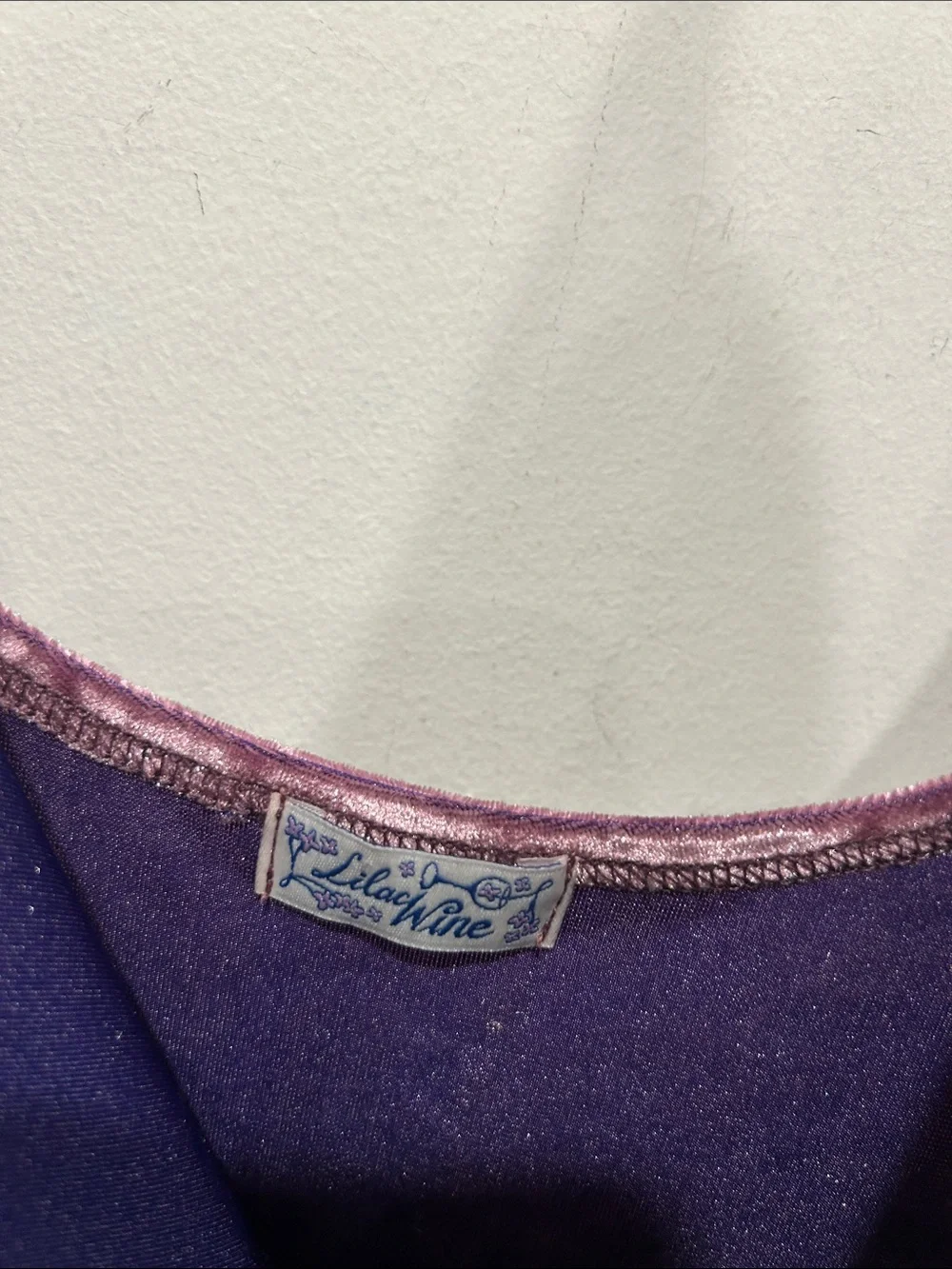 Vintage Y2K Lilac Wine Velvet Slip Mini Dress in Dusty Plum large women’s purple - Picture 4 of 7